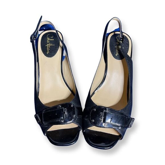 Cole Haan - Sling Back - Open Toe- Black Pumps - Picture 1 of 7